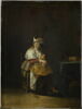 Le Goût : femme allaitant un enfant et singe mangeant des fruits, image 1/7