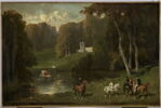 Cavaliers et amazones au bord d'un lac., image 1/6