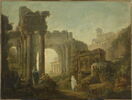 Paysage de fantaisie avec des ruines romaines inspirées de l'arc de Titus, image 1/12