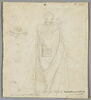 Tête d'homme de profil à gauche. Monsieur Lebel (ou Libel ?). Au verso : homme se drapant dans sa toge, image 2/6