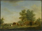 Vue des environs de Leyde, avec ferme et animaux au pâturage, image 2/2