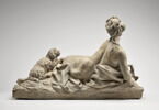 Jeune femme à demi couchée accompagnée d'un chien et de deux colombes, image 4/8