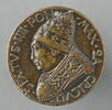 Médaille : Sixte IV regardant à gauche, coiffé de la tiare / la Constance, des turcs captifs, navires, image 1/2