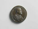 Médaille : Côme Ier de Medicis / guerrier remettant une épée et une croix à un homme agenouillé, image 1/2