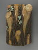 Plaque de revêtement en forme de tronc de chêne orné de glands et d'un oiseau, image 1/3