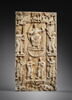 Plaque de reliure : le Christ dans le tétramorphe, entre les saints Pierre et Paul (Traditio Legis)., image 1/8