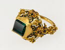 Bague en or émaillé avec émeraude, image 1/7