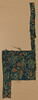 Tissu de laine à gros point, imitant la tapisserie, décoré de fleurs et feuillages, à dominante bleu-vert, image 2/6