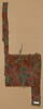 Tissu de laine à gros point, imitant la tapisserie, décoré de fleurs et feuillages, à dominante bleu-vert, image 4/6