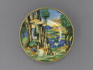 Plat rond : Vision de saint Eustache, image 1/3