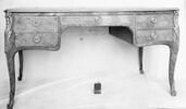 Bureau plat en marqueterie de bois satiné à cinq tiroirs, image 6/6
