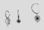 Boucle d'oreille avec cercles en grènetis, image 7/8