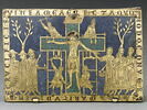 Reliquaire en forme d'autel portatif en émaux d'Hildesheim : Mise en croix 