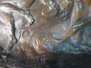 Grand plat circulaire en bronze ciselé : L'Enfer des Luxurieux., image 3/3