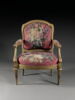 Fauteuil à la reine et à châssis, d'une suite de six fauteuils et un canapé ( avec le OA 10290, OA 10291, OA 10292, OA 10294, OA 10295 et OA 10296), image 1/5
