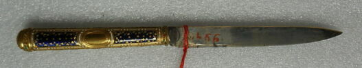 Couteau à lame d'acier, manche en or émaillé, image 8/8