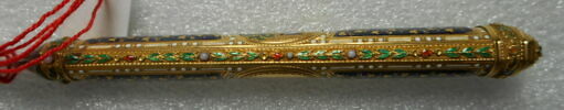 Couteau à lame d'acier, manche en or émaillé, image 7/8
