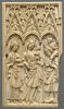 Boîte à poids et à balance : Vierge à l'Enfant entre saint Christophe et saint Jean Baptiste ; Crucifixion, image 2/4