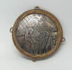 Enseigne avec nielle dans un cadre en cuivre doré : la Visitation, image 1/2
