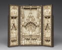 Triptyque : Adoration des Mages et saints ; Baptême du Christ ; Décollation de saint Jean Baptiste, image 1/2