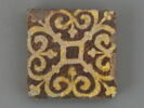 Carreau de pavement bicolore : motif floral, image 1/2