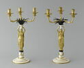 Paire de candélabres à trois branches avec cariatide, image 2/6