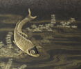 Boîte à documents laquée (bunko) : glycines et poisson, image 11/14