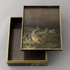 Boîte à documents laquée (bunko) : glycines et poisson, image 14/14