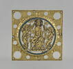 Plaque ronde provenant d'un phylactère (?) : Christ juge entre deux anges porteurs des instruments de la Passion, image 1/13