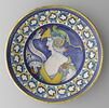 Grand plat rond : buste de guerrier casqué, image 1/4