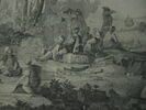 Scènes turques : de gauche à droite, ruines du temple de Mars, halte de voyageurs près de Dourlach dans la Carie et caravane, image 4/7