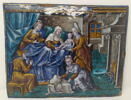 Plaque : La Naissance de la Vierge, d'une série de deux sur la Vie de la Vierge (MR 2537), image 1/2