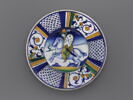 Plat rond : cavalier ; armoiries sur le bouclier, image 1/4