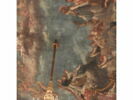 La Gloire et la Vérité couronnant les oeuvres du Génie - Les divers âges du Louvre. 
Composition centrale : Allégorie avec Napoléon III et l'impératrice Eugénie., image 4/4