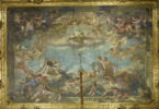 La Gloire et la Vérité couronnant les oeuvres du Génie - Les divers âges du Louvre. 
Composition centrale : Allégorie avec Napoléon III et l'impératrice Eugénie., image 1/4