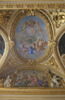 Plafond : Salon de la paix : La Paix mettant le feu à un monceau d'armes (ou la Paix), au dessus de la corniche, côté sud., image 5/5