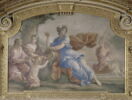 Plafond : Salon de la paix : La déesse de l'Agriculture encourageant les travaux de la campagne (ou l'Abondance), au dessus de la corniche, côté nord., image 5/6