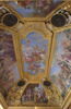 Plafond : Salle de Septime Sévère - Mucius Scaevola, au dessus de la corniche, côté sud., image 4/6