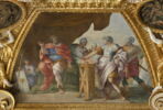 Plafond : Salle de Septime Sévère - Mucius Scaevola, au dessus de la corniche, côté sud., image 1/6
