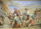 Plafond : Salle de Septime Sévère - La Continence de Scipion, au dessus de la corniche, côté est., image 12/15