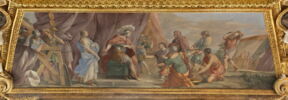 Plafond : Salle de Septime Sévère - La Continence de Scipion, au dessus de la corniche, côté est., image 3/15