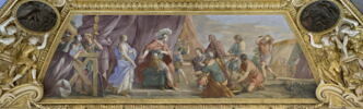 Plafond : Salle de Septime Sévère - La Continence de Scipion, au dessus de la corniche, côté est., image 1/15