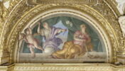 Plafond : Salle des Antonins - La Continence et la Vertu, au dessus de la corniche, côté ouest au centre., image 2/6