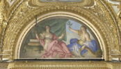 Plafond : Salle des Antonins - La Justice et l'Abondance, au dessus de la corniche, côté est au centre, image 2/6