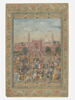 Cortège devant la grande mosquée de Delhi (page d'album), image 1/9