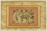Homme et cheval (page d'album), image 1/2