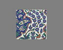 Carreau aux branches de prunus ondulant et aux mandorles polylobés quatre fleurs, image 1/2