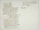 Lettre autographe signée Pierre-Antoine Berryer destinée à Eugène Delacroix, Angerville la Rivière, 1er nov. 58, image 1/2