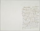 Lettre autographe signée Pierre-Antoine Berryer destinée à Eugène Delacroix, Angerville la Rivière, 16 octobre au soir, image 2/2