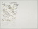 Lettre autographe signée Pierre-Antoine Berryer destinée à Eugène Delacroix, Angerville la Rivière, 16 octobre au soir, image 1/2